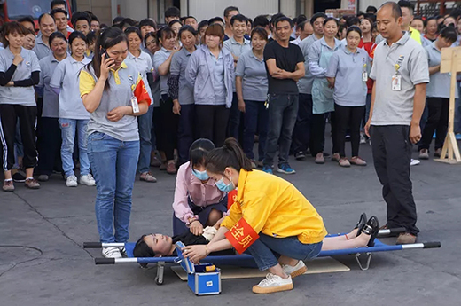 上；；；9001cc金沙以诚为本2019年上半年消防演习现场